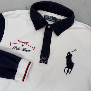 Vintage Polo Ralph Lauren Rugby Shirt Polo Team Big Pony Gold Cup Men's Size L